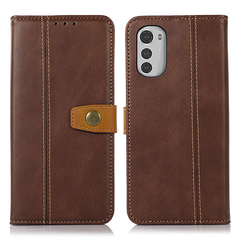 Funda de Cuero Cartera con Soporte Carcasa M01L para Motorola Moto E32s Marron