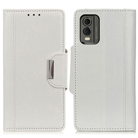 Funda de Cuero Cartera con Soporte Carcasa M01L para Nokia C210 Blanco