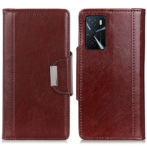 Funda de Cuero Cartera con Soporte Carcasa M01L para Oppo A16s Marron