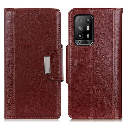 Funda de Cuero Cartera con Soporte Carcasa M01L para Oppo A94 5G Marron