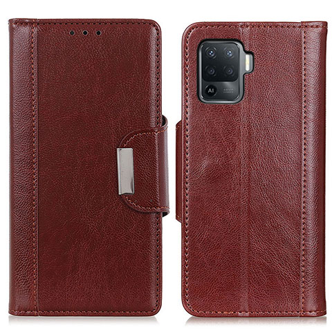 Funda de Cuero Cartera con Soporte Carcasa M01L para Oppo Reno5 Lite Marron