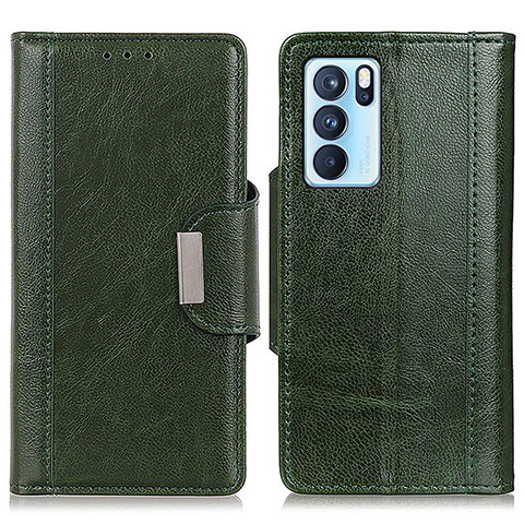 Funda de Cuero Cartera con Soporte Carcasa M01L para Oppo Reno6 Pro 5G India Verde