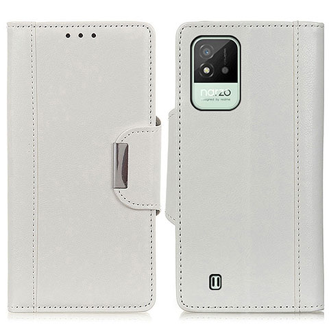 Funda de Cuero Cartera con Soporte Carcasa M01L para Realme C11 (2021) Blanco