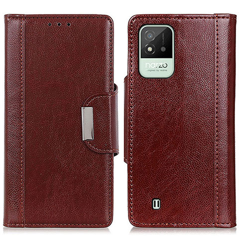 Funda de Cuero Cartera con Soporte Carcasa M01L para Realme C20 Marron