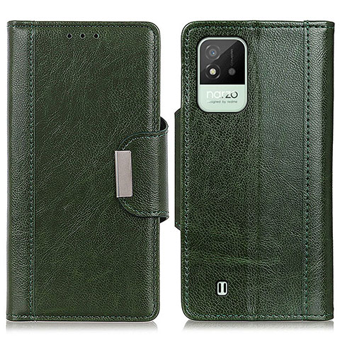 Funda de Cuero Cartera con Soporte Carcasa M01L para Realme C20A Verde