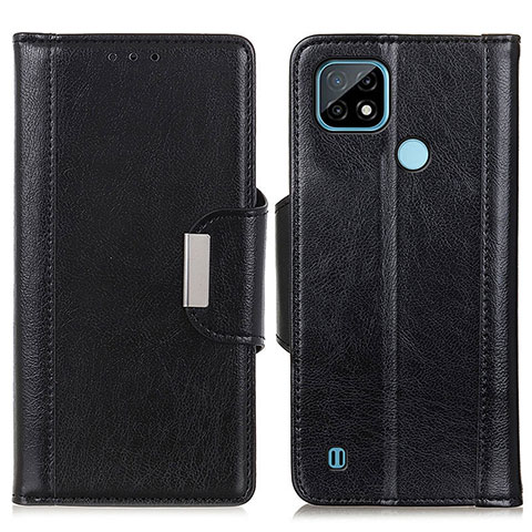 Funda de Cuero Cartera con Soporte Carcasa M01L para Realme C21 Negro