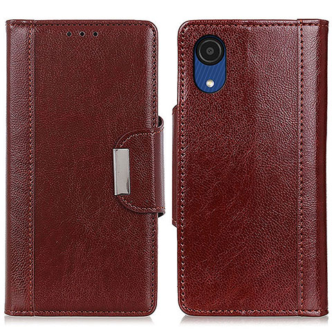 Funda de Cuero Cartera con Soporte Carcasa M01L para Samsung Galaxy A03 Core Marron