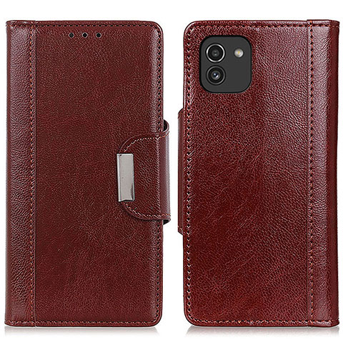 Funda de Cuero Cartera con Soporte Carcasa M01L para Samsung Galaxy A03 Marron