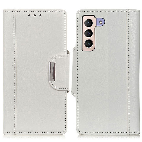 Funda de Cuero Cartera con Soporte Carcasa M01L para Samsung Galaxy S22 5G Blanco