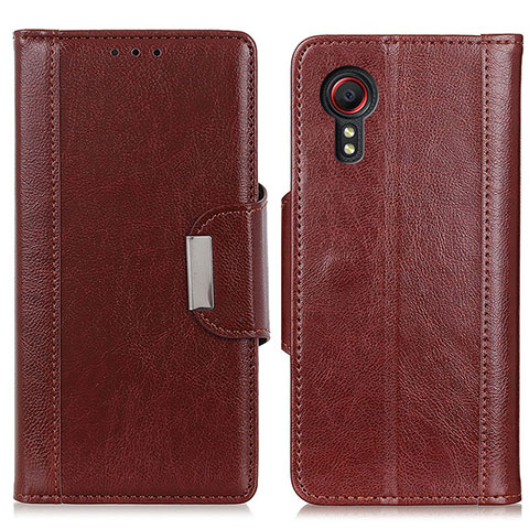 Funda de Cuero Cartera con Soporte Carcasa M01L para Samsung Galaxy XCover 5 SM-G525F Marron