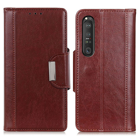 Funda de Cuero Cartera con Soporte Carcasa M01L para Sony Xperia 1 III Marron