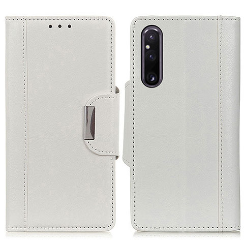 Funda de Cuero Cartera con Soporte Carcasa M01L para Sony Xperia 1 V Blanco