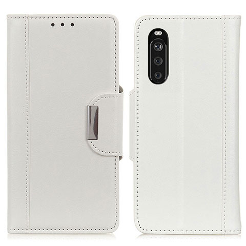 Funda de Cuero Cartera con Soporte Carcasa M01L para Sony Xperia 10 III Blanco