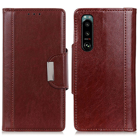 Funda de Cuero Cartera con Soporte Carcasa M01L para Sony Xperia 5 III Marron