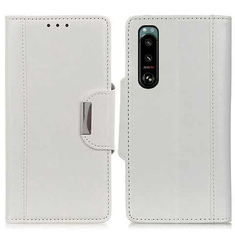 Funda de Cuero Cartera con Soporte Carcasa M01L para Sony Xperia 5 III SO-53B Blanco