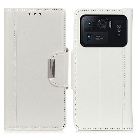 Funda de Cuero Cartera con Soporte Carcasa M01L para Xiaomi Mi 11 Ultra 5G Blanco