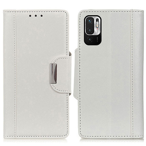 Funda de Cuero Cartera con Soporte Carcasa M01L para Xiaomi Redmi Note 10 JE 5G Blanco