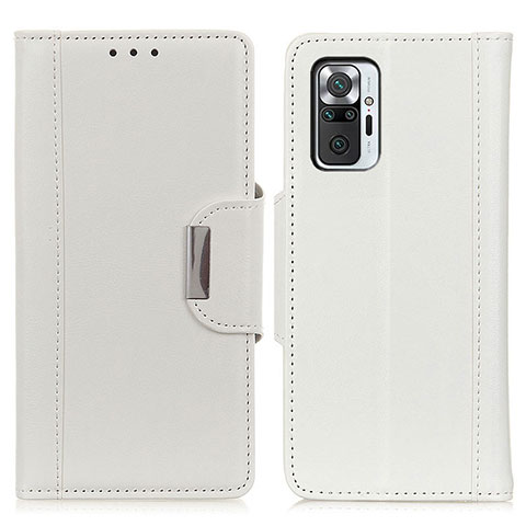 Funda de Cuero Cartera con Soporte Carcasa M01L para Xiaomi Redmi Note 10 Pro 4G Blanco