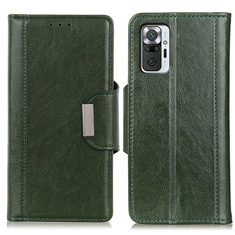 Funda de Cuero Cartera con Soporte Carcasa M01L para Xiaomi Redmi Note 10 Pro 4G Verde