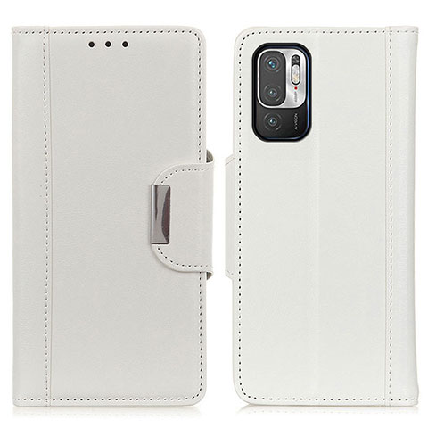 Funda de Cuero Cartera con Soporte Carcasa M01L para Xiaomi Redmi Note 10T 5G Blanco