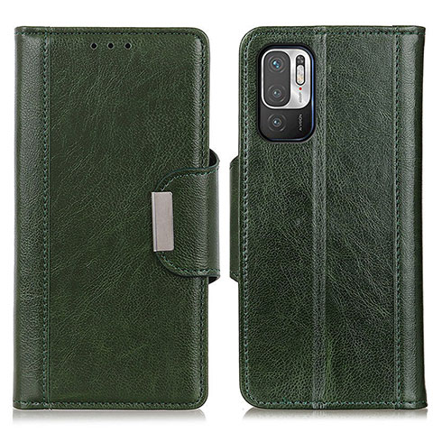 Funda de Cuero Cartera con Soporte Carcasa M01L para Xiaomi Redmi Note 10T 5G Verde