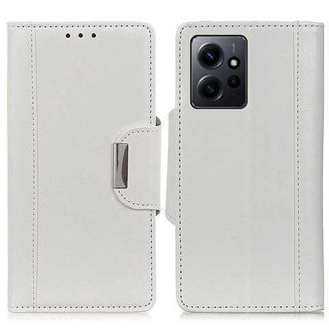 Funda de Cuero Cartera con Soporte Carcasa M01L para Xiaomi Redmi Note 12 4G Blanco