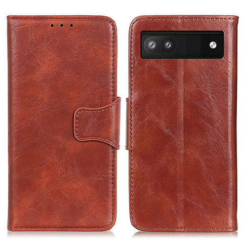 Funda de Cuero Cartera con Soporte Carcasa M02L para Google Pixel 6a 5G Marron