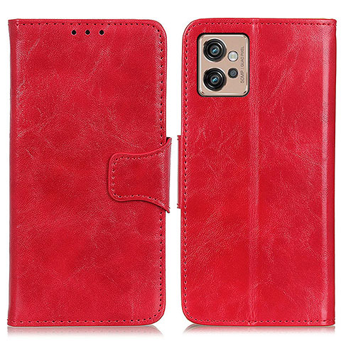 Funda de Cuero Cartera con Soporte Carcasa M02L para Motorola Moto G32 Rojo