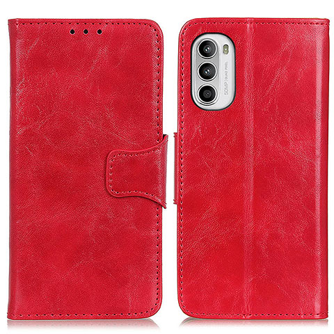 Funda de Cuero Cartera con Soporte Carcasa M02L para Motorola MOTO G52 Rojo