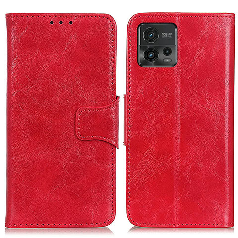 Funda de Cuero Cartera con Soporte Carcasa M02L para Motorola Moto G72 Rojo