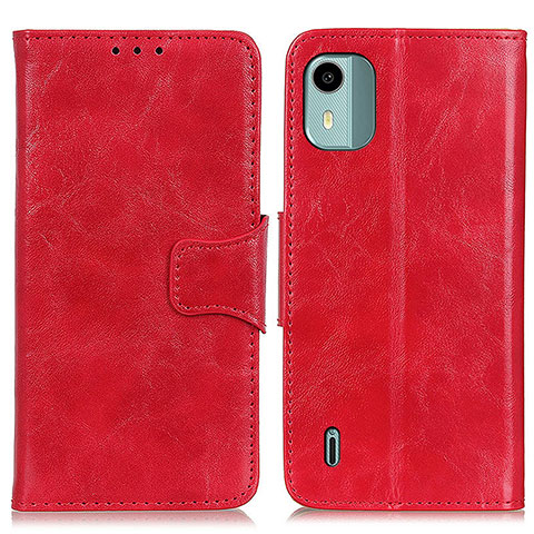 Funda de Cuero Cartera con Soporte Carcasa M02L para Nokia C12 Rojo