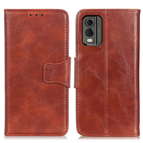 Funda de Cuero Cartera con Soporte Carcasa M02L para Nokia C32 Marron