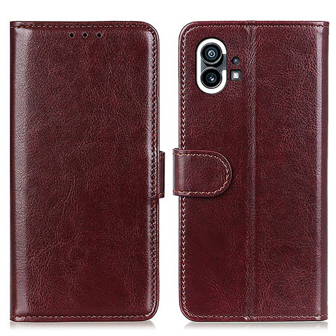 Funda de Cuero Cartera con Soporte Carcasa M02L para Nothing Phone 1 Marron