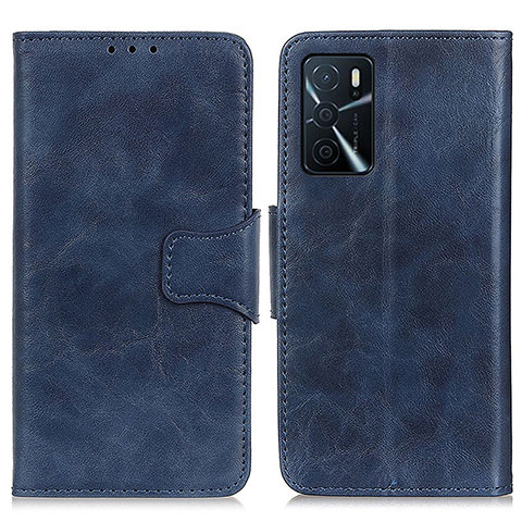 Funda de Cuero Cartera con Soporte Carcasa M02L para Oppo A16s Azul