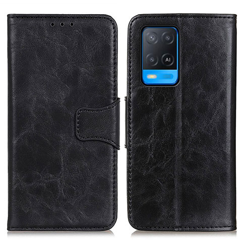 Funda de Cuero Cartera con Soporte Carcasa M02L para Oppo A54 4G Negro