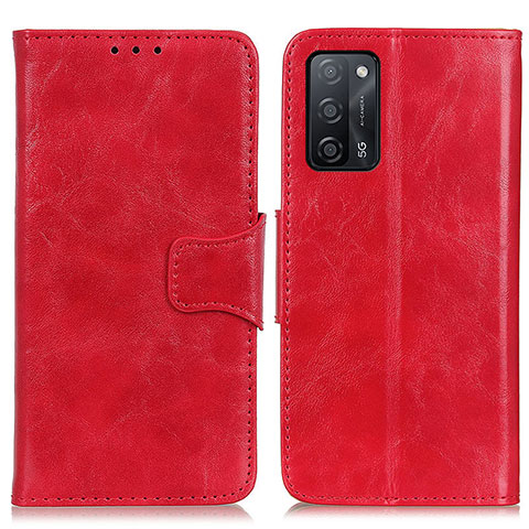 Funda de Cuero Cartera con Soporte Carcasa M02L para Oppo A55 5G Rojo