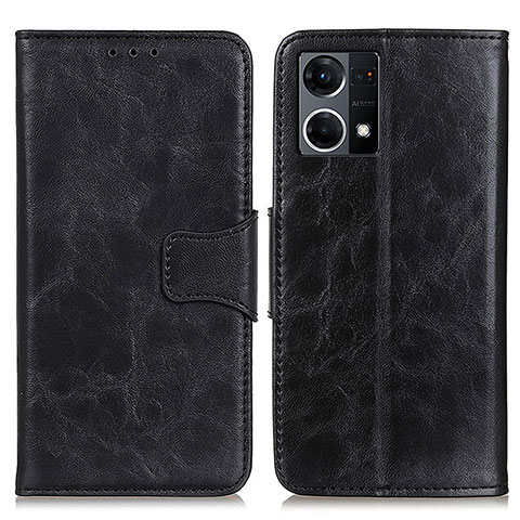 Funda de Cuero Cartera con Soporte Carcasa M02L para Oppo F21 Pro 4G Negro