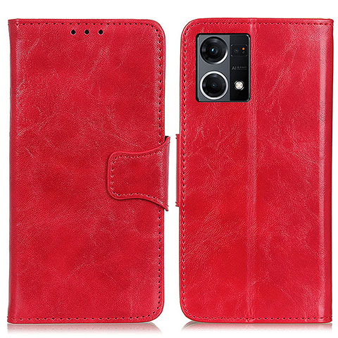 Funda de Cuero Cartera con Soporte Carcasa M02L para Oppo F21 Pro 4G Rojo