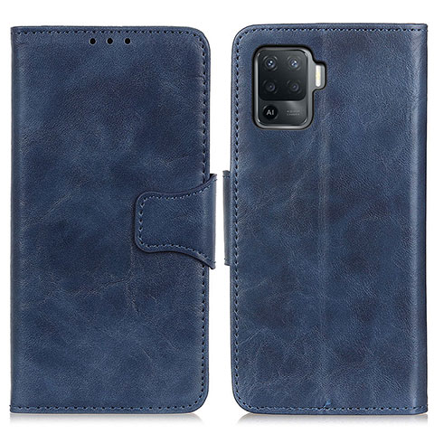 Funda de Cuero Cartera con Soporte Carcasa M02L para Oppo Reno5 Lite Azul