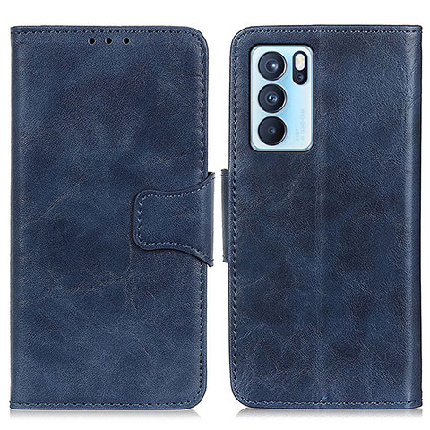 Funda de Cuero Cartera con Soporte Carcasa M02L para Oppo Reno6 Pro 5G India Azul