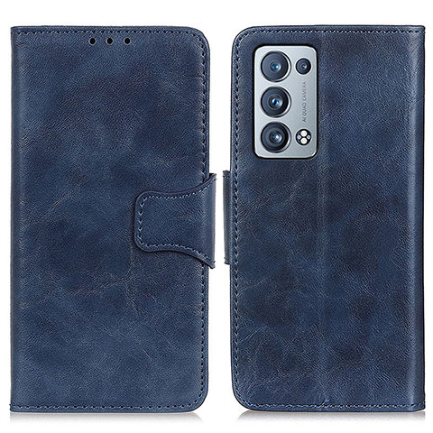 Funda de Cuero Cartera con Soporte Carcasa M02L para Oppo Reno6 Pro+ Plus 5G Azul