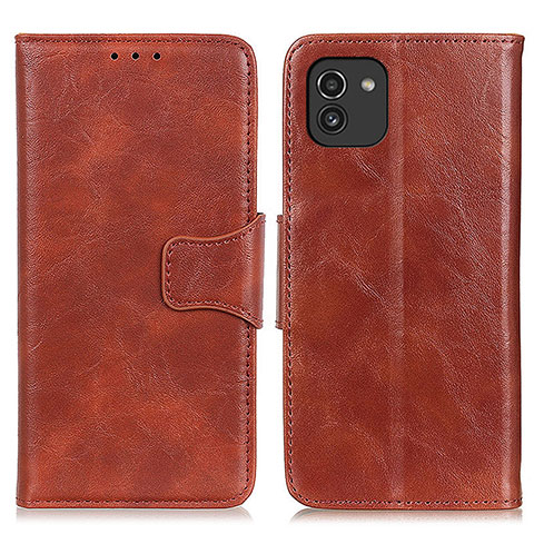 Funda de Cuero Cartera con Soporte Carcasa M02L para Samsung Galaxy A03 Marron