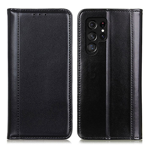 Funda de Cuero Cartera con Soporte Carcasa M02L para Samsung Galaxy S23 Ultra 5G Negro