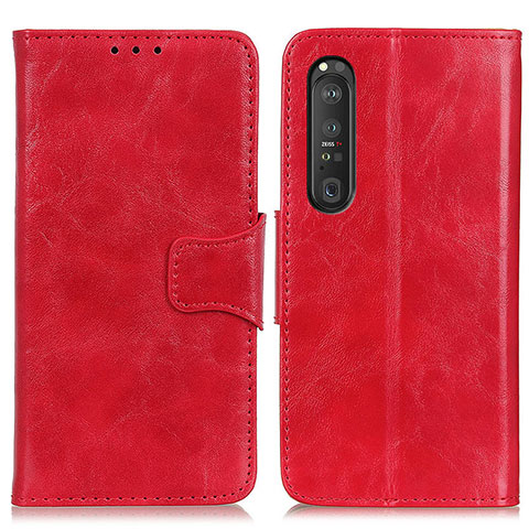 Funda de Cuero Cartera con Soporte Carcasa M02L para Sony Xperia 1 III Rojo