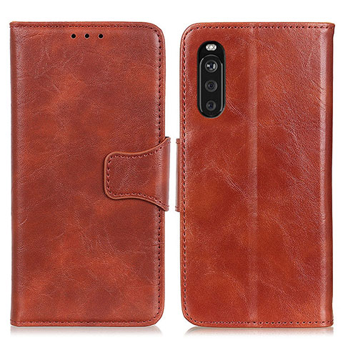 Funda de Cuero Cartera con Soporte Carcasa M02L para Sony Xperia 10 III SO-52B Marron