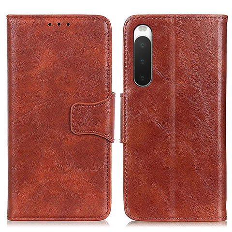 Funda de Cuero Cartera con Soporte Carcasa M02L para Sony Xperia 10 IV Marron