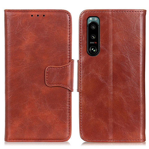 Funda de Cuero Cartera con Soporte Carcasa M02L para Sony Xperia 5 III Marron