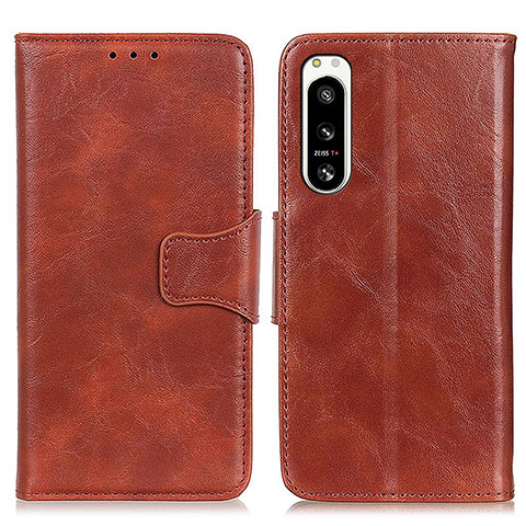 Funda de Cuero Cartera con Soporte Carcasa M02L para Sony Xperia 5 IV Marron