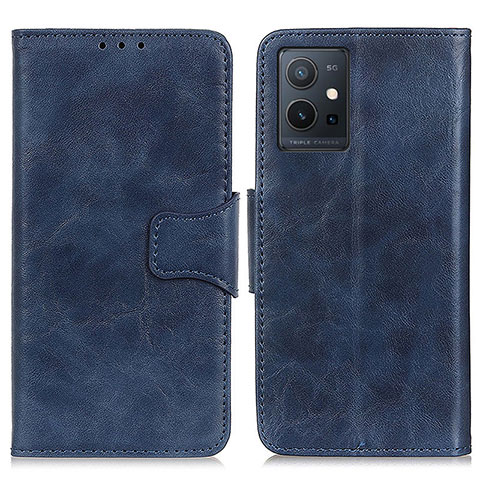 Funda de Cuero Cartera con Soporte Carcasa M02L para Vivo T1 5G India Azul