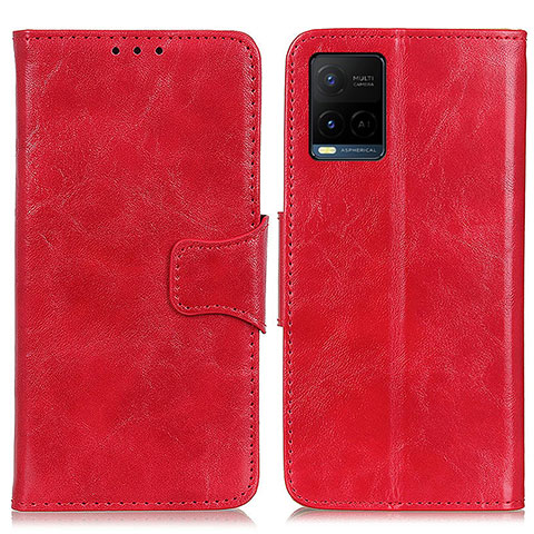 Funda de Cuero Cartera con Soporte Carcasa M02L para Vivo Y21a Rojo